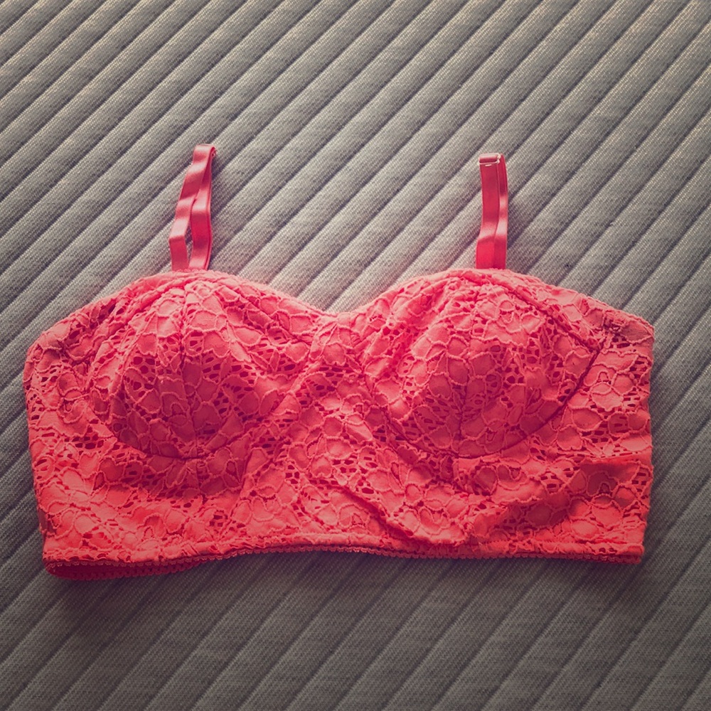 Orange lace croptop